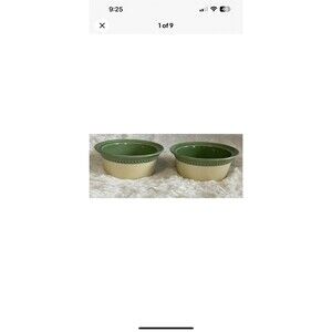 Paula Deen Southern Gathering Braid Green Round 1 Quart Open Bowl #CO23 Set Of 2